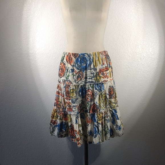 Whitley by Johnny Was Euro Cotton Block Print Flora Skirt S NWT - Picture 2 of 4